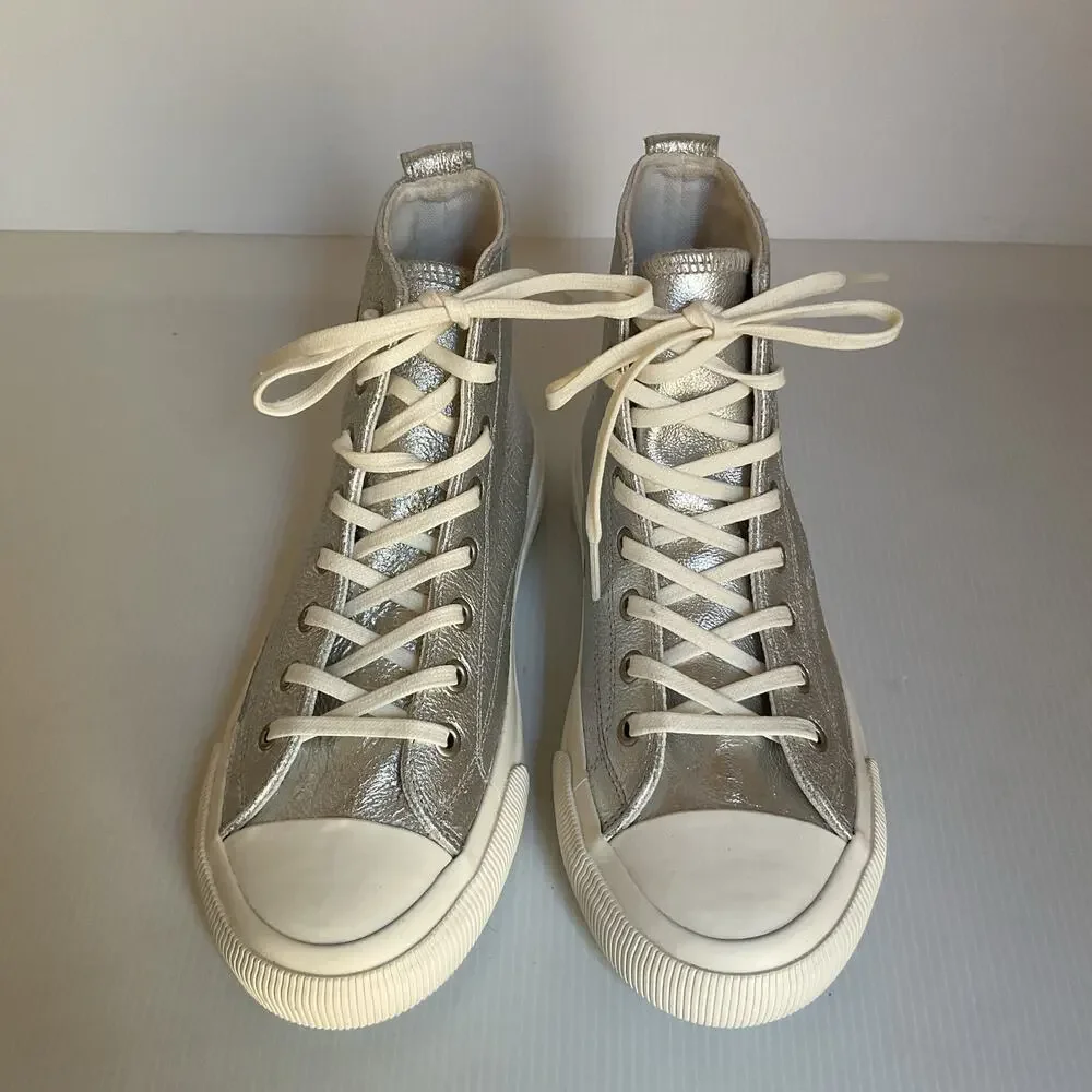 PF Flyers Silver Metallic All American Hi Women’s Size 7 / Men’s 5.5